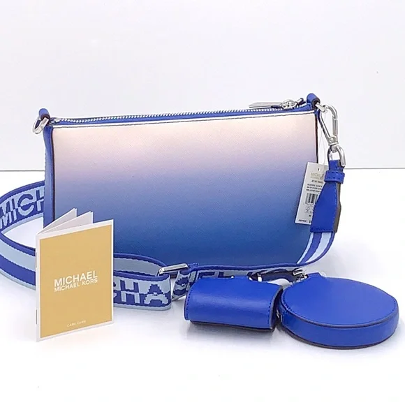 MICHAEL KORS SMALL XBODY SHOULDER BAG W TECH ELECTRIC BLUE MULTI COLOR - Picture 3 of 16